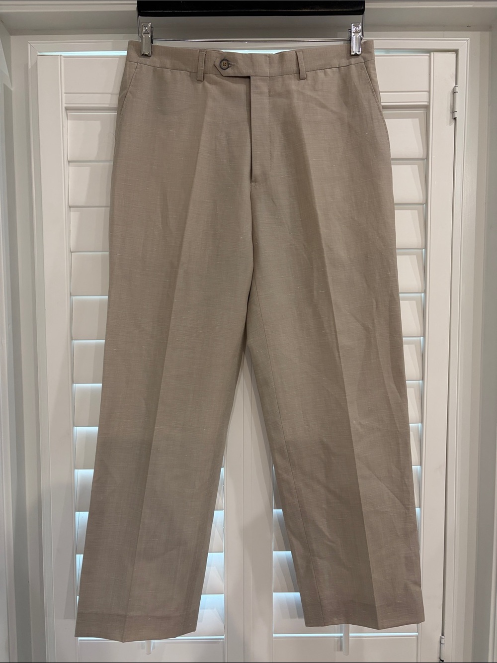 Hart Schaffner Marx Light Tan Linen Dress Pants